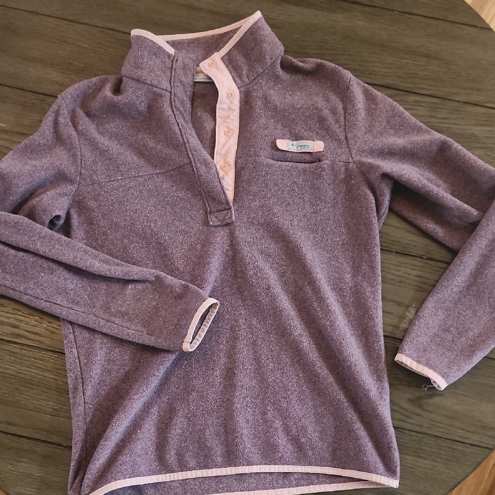 Womens Columbia Purple Pullover with Pink Trim